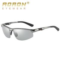 AORON aliuminio magnio rėmeliai fotochrominiai poliarizuoti akiniai nuo saulės lauko anti-glare UV400 vairuotojo vairavimo sportiniai akiniai žvejybai pilka spalva