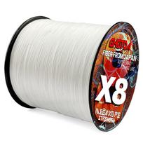 500M 8 sruogų pintas meškerės valas, daugiagijinis PE viela X8, itin tvirta 18 22 31 39 43 52 61 78 LB 22lb balta