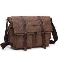 Vyriški verslo žinučių krepšiai vyrams ant pečių senovinis drobinis „Crossbody Pack“ Retro laisvalaikio biuro kelioninis krepšys kava