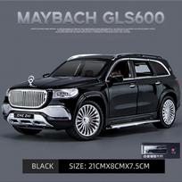 1/24 mastelio Maybach GLS-Class GLS600 Diecast automobilio modelio žaislas, ištraukiama žaislinė transporto priemonė su garsu ir šviesa vaikams, mažiems berniukams, mergaitėms, dovanų kolekcija 1/24-21x8x7.5cm juoda