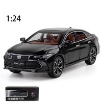 1/24 mastelio „Toyota Avalon Diecast“ automobilio modelio žaislas, patraukiama atgal žaislinė transporto priemonė su garsu ir šviesa, skirta vaikams, mažiems berniukams, mergaitėms, dovanų kolekcija 1/24-20.5x9x6cm juoda