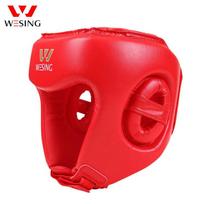 Wesing Boxing Head Guard Sanda Galvos apdangalai Kikbokso Sparring Šalmas Kovos galva M raudona