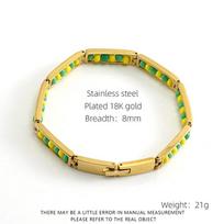 Madingas žalių ir geltonų karoliukų Babalawo apyrankė Orula Pulsera Nerūdijančio plieno papuošalai, neblunkantys, vyrams ir moterims, dovanų amuletai 1_