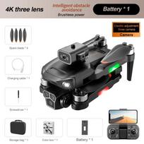 Naujas M1s RC Drone Mini trijų kamerų belaidžio valdymo GPS dronas 360° riedėjimo optinio srauto padėties kliūčių išvengimo WIFI FPV keturkopteris 1 battery juoda