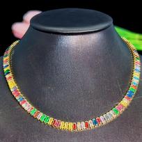 CMM Unique Round Multi Color Zircon Golden Choker Necklace Collar Holiday Gift Ladies Jewelry Accessories auksas