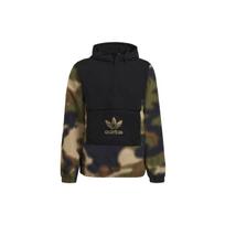 Adidas Originals Trefoil Half-Zip Hoodie su kamufliažiniu raštu vyriška striukė, karinės žalios spalvos GN1875 S black