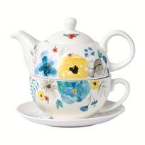 Elegantiškas retro keraminis arbatinukas ir puodelių rinkinys namams/virtuvei - Idealiai tinka arbatos ir kavos mėgėjams Puiki dovana Oktoberfestui/Padėkos dienai Blooming