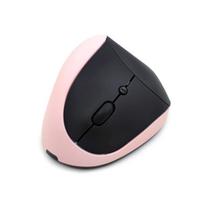 Ergonomiška kairiarankė 2,4G belaidė vertikali pelė, skirta kairiarankei Ergonomiška pelė 3 reguliuojamas DPI 1200 1600 Wireless rožinė