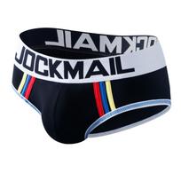 Kelnaitės JOCKMAIL medvilninis įmontuotas maišelis vyriškas apatinis trikotažas, spalva blokuojantis, kvėpuojantis, minkštas, patogus kasdieniam laisvalaikiui. M juoda
