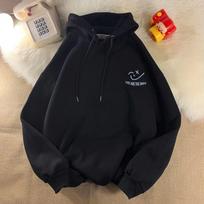 Megztinis Unisex Prašmatnus gobtuvas elastingas rankogalis Heart Print Couple Hoodie S juoda