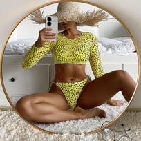 Moterų trijų dalių seksualus maudymosi kostiumas Bikini maudymosi kostiumas S
