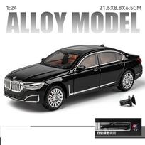 1/24 Scale 760li Diecast modelio automobilio žaislas, su šviesa ir garsu, patraukiamas atgal žaislinis automobilis suaugusiems vaikams, dovana 1:24-Size:21.5*8.8*6.5cm juoda