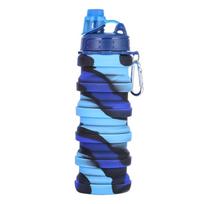 Leeseph silikoniniai sulankstomi vandens buteliai, nešiojami sulankstomi sportiniai puodeliai su karabinu, nepralaidūs, skirti kelionėms lauke, 500 ml