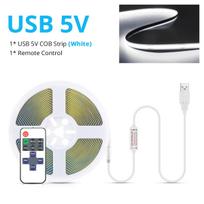 5V COB LED juosta Šviesos tankis RA90 320 LED Šilta Natūrali Šalta Balta Lanksti Juosta Linijinė Šviesa RF Nuotolinio valdymo Pritemdoma USB LED TV 1M