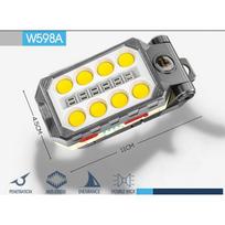 LED darbo lemputė su magnetiniu įkraunamu degikliu Dirbtuvių lempa Nešiojama lempa stovyklavimo lempa, skirta automobilių remontui, dirbtuvėms, garažui, stovyklavimui, avariniam apšvietimui 11*4.5cm,W598A pilka