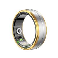YurKem Smart Ring Širdies ritmo kraujo deguonies ir kraujospūdžio matuokliai Vyrai Moterys Fitness Tracker Sport IP68 Neperšlampamas Bluetooth žiedas 19.2mm(size 9) sidabras