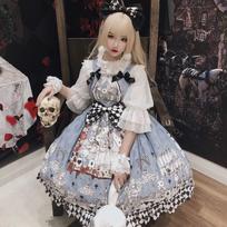 Japoniška gotikinė Lolita Suknelė Mergaičių Vintažinė Tamsi Laidotuvių Lolita Jsk Suknelė Moteriška Harajuku Šaunios berankovės punk suknelės su pakabukais, išskyrus marškinius M