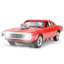 1/32 mastelio Dodge Charger 1970 replika su šviesos ir garso efektais, lydinio liejinys, atitraukiamas raumenų automobilio modelis, miniatiūrinis, vaikiškas, Kalėdų dovana, žaislas raudona