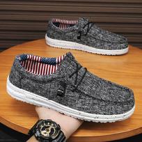 Loafer Driving Boat Vyriški Patogūs Slip-On Minkšti Penny Kvėpuojantys laisvalaikio drobiniai lengvi didelio dydžio batai 45 juoda