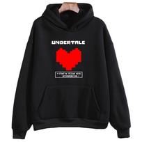 „Undertale“ žaidimas Jūs kupinas ryžtingų gobtuvėlių, laisvalaikio moteriškų marškinėlių ilgomis rankovėmis žiemos/rudens megztinis su gobtuvu M juoda