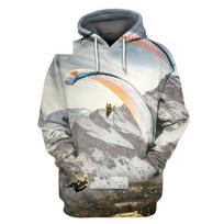 Vyriškas Hoodie Ekstremalaus Sporto Parašiutininkas Sklandytuvas Skraidymas Lėktuvu 3D Spausdinimas Hip Hop Entuziazmas Ilgomis Rankovėmis Palaidinė Striukė Per dydį Viršutiniai Drabužiai S