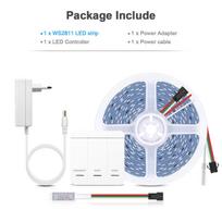 5M10M LED juostelių rinkinys WS2811 IC Horse Race tekantis LED juostinis apšvietimas 24V 120leds/m pikselių tekančio vandens gaudymo lanksti juosta namų kambario dekoravimui 1PCS-5M Set balta