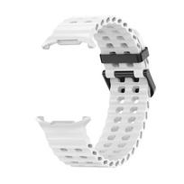 Kvėpuojantis dirželis Samsung Galaxy Watch Ultra 47mm silikoninis išmanus apyrankės apyrankė riešo juostelė Watch7 priedai dėklas Galaxy Watch Ultra balta