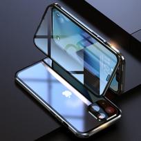 360 metalinis magnetinės adsorbcijos dėklas, skirtas iPhone 16 15 14 13 12 11 Pro Max Plus dvipusis stiklinis sagtis, pilnas fotoaparato objektyvo apsauginis dangtelis For iPhone 15 juoda