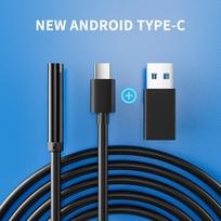 7,0 mm C TYPE-C endoskopinė kamera IP67, vandeniui atspari 6 šviesos diodų reguliuojama USB Android lanksčios tikrinimo borescope kameros, skirtos telefono kompiuteriui TYPE-C/1m