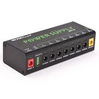 MOSKYAUDIO 8 kanalų gitaros pedalų maitinimo šaltinis su nepriklausoma apsauga nuo trumpojo jungimo LED galia EU Plug juoda