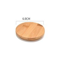 Dailidės medinis silikoninis žiedas, daugkartinio naudojimo talpyklos puodelio dangtelio arbatos rinkinio priedai, bambuko dangtelis 6cm-A