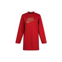 Nike Logo Letter Print Long Sleeve A-Line Dress Women Dresses Red CU3661-687 L
