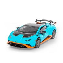 1/32 Lambos Huracan STO lydinio modelio automobilio žaislas, metalo liejinys, garsas ir šviesa, traukiami automobilių žaislai vaikams, transporto priemonėms mėlyna