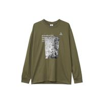 Nike Scenic Print Crew Neck American Vintage Long Sleeve T-Shirt Men Tops Olive-Green FN7319-222 S