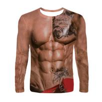 Netikri raumenys Juokingi 3D spausdinti marškinėliai Vyrai Moterys Ilgomis rankovėmis marškinėliai Hip Hop Gatvės drabužiai Harajuku Megztiniai T-shirt viršūnės Vaikų drabužiai S