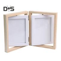 Dvigubas paveikslų rėmelis Vertikaliai besisukantis dvigubas nuotraukų rėmelis su plexiglass Rustic Stalo dekoras Paveikslų rėmelis namams ir biurui S