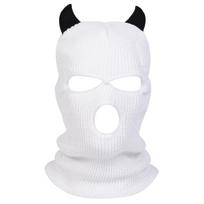 Fashion Bull Horn Decoration Balaclava Cap Outdoor Thickened Windproof Hood Hat Leisure Sports Ski Caps Winter Warm Hats balta