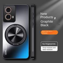 Dėklas Motorola Moto G84 G54 G34 G24 G14, kietas matinis su žiedu-stovu, magnetinis apsauginis galinis dangtelis, skirtas Moto G85 G84 G54 korpusui For Moto G84 juoda