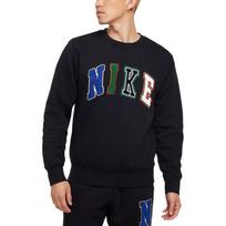 Nike raidžių megztinis apvalia apykakle ilgomis rankovėmis T-shirt vyriški viršutiniai drabužiai Juodas FZ0880-010 M