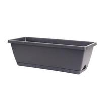 Stačiakampės sodinimo dėžutės plastikinės gėlių ir daržovių sodinimo vazonai, balkonų konteineriai 43x19cm/16.7x7.5in tamsiai pilka spalva