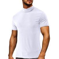 Vasarinis vyriškas marškinėlis aukštu kaklu apatinis sluoksnis vyriškas trumpomis rankovėmis vyriškas t-shirt vyriški apatiniai viršutiniai drabužiai Beauty S balta