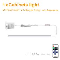 Pritemdoma LED juosta Aliumininė naktinė lempa Su nuotolinio valdymo jungikliu LED šviesos juosta Virtuvės spintelės spintos apšvietimas ES kištukas 1PCS balta