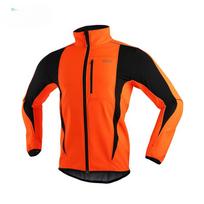Žiemos apšilimo terminė Softshell dviračių striukė, atspari vėjui, vandeniui 15 k S oranžinė