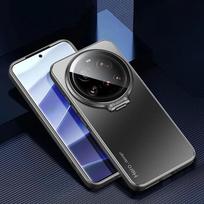 Metalinis objektyvo kameros laikiklio telefono dėklas Xiaomi 15 Ultra, skirtas Xiaomi Mi 14 15 Pro 15ultra, smūgiams atsparus matinis dangtelis-stovas for xiaomi 15 ultra juoda