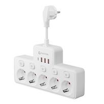 ES Kintamosios srovės kištukas Nepriklausomas jungiklis Montuojama ant sienos Maitinimo juosta 5 Kintamosios srovės Europos standarto kištukai Tinklo filtras Su 3 USB 1 C tipo prievadais Įkrovimas balta
