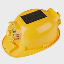 Saulės šalmas su dviem ventiliatoriais, įkraunama lempute ir apsauga nuo smūgių Yellow 6000 mAh