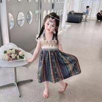 Kiniška „Hanfu“ raudona mergaitiška laisvalaikio suknelė 160