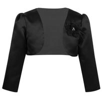 Kūdikių Mergaičių Ilgomis Rankovėmis Gėlėmis Bolero Švarkas Apsiaustas Kardiganas Elegantiškas Vestuvių Gimtadienio Vakarėlio Suknelės Uždangalas Elegantiškas Trumpas Viršus Trumpas Paltas 8-9 Years juoda