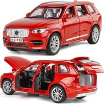Nauja 1:32 „Volvo XC90“ visureigio lydinio automobilio modelis, liejamas metalinis modelis, garsas ir lengvas vaikiškas žaislinis automobilis, centrinė konsolė, papuošalai vaikams berniukams, dovana raudona