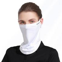 Unisex veido šalikas, kvėpuojantis ledinis šilkas, UV apsauga nuo saulės, minkšta reguliuojama anti-ultravioletinė kaukė vasaros lauko veiklai balta